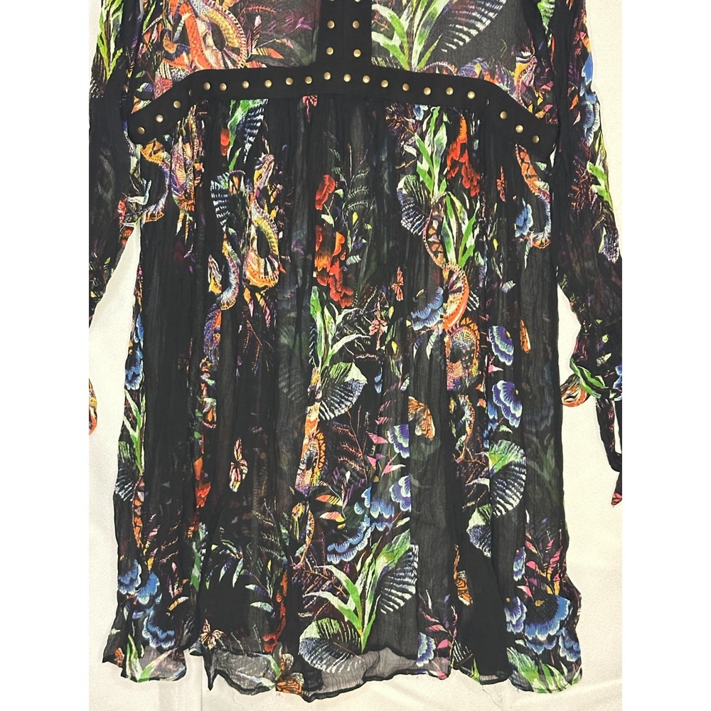 Maeve Anthropologie Size 4 Sheer Floral Tunic Dress Overlay Boho Whimsigoth Y2K - Picture 4 of 7